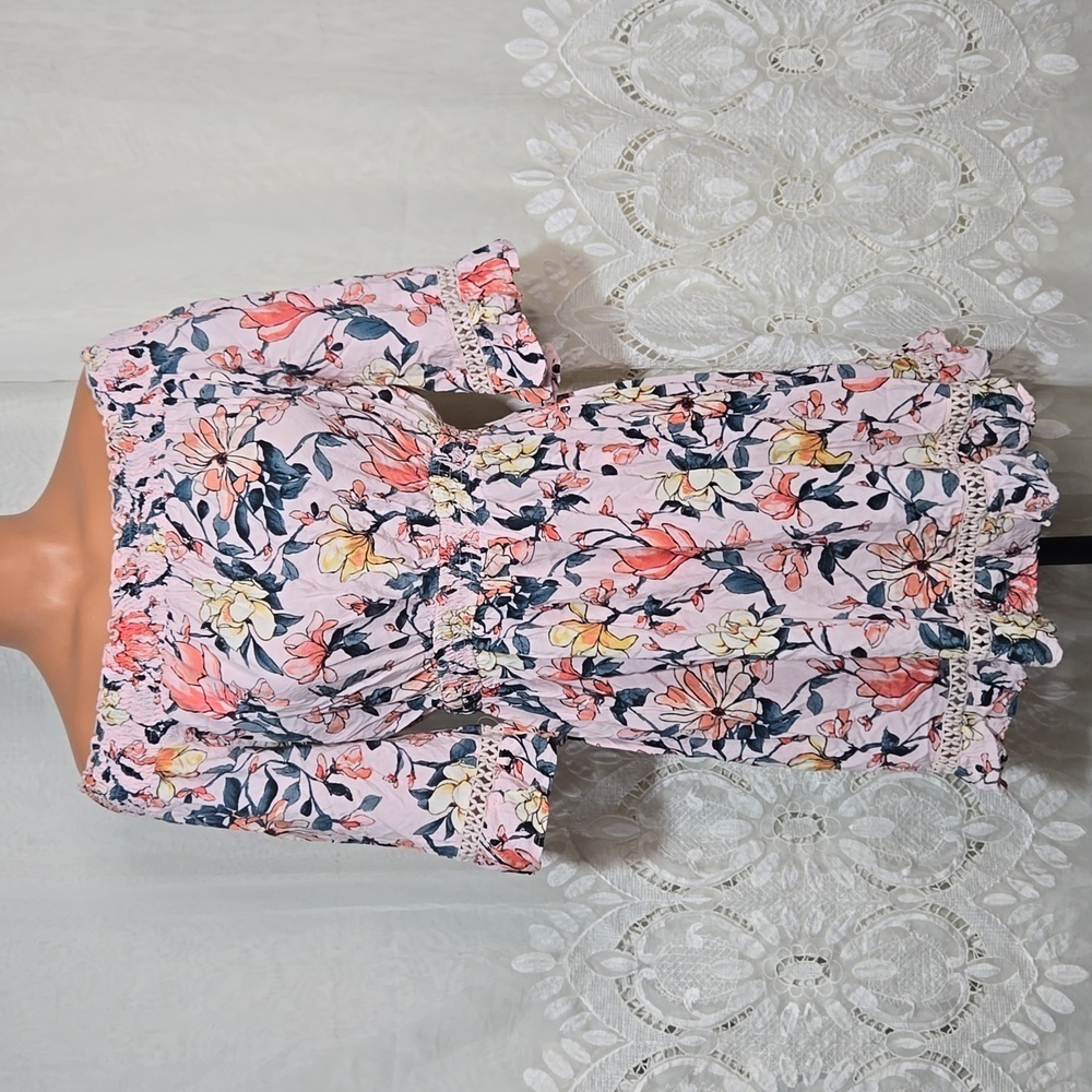 Lulus Floral Print Off the Shoulder Dress size Medium